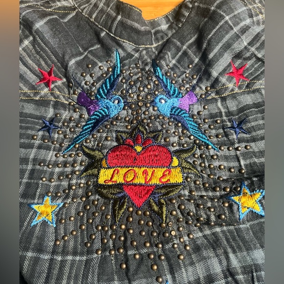 NWT Johnny Was 3J Workshop- Marissa Military Tunic in Shadow Plaid. Size S - Picture 5 of 7